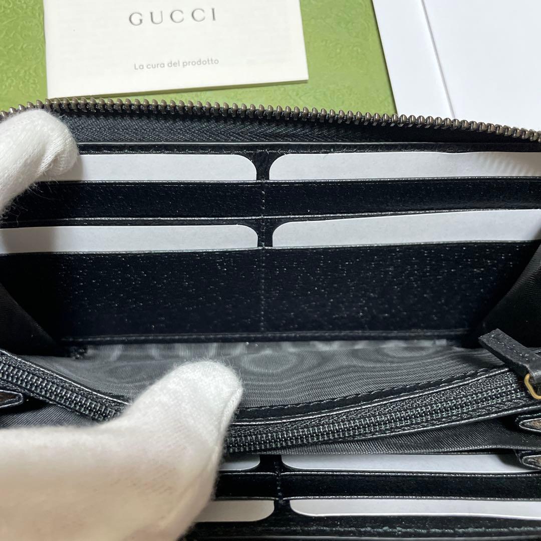GUCCI 黒 レザー 長財布 GGロゴ