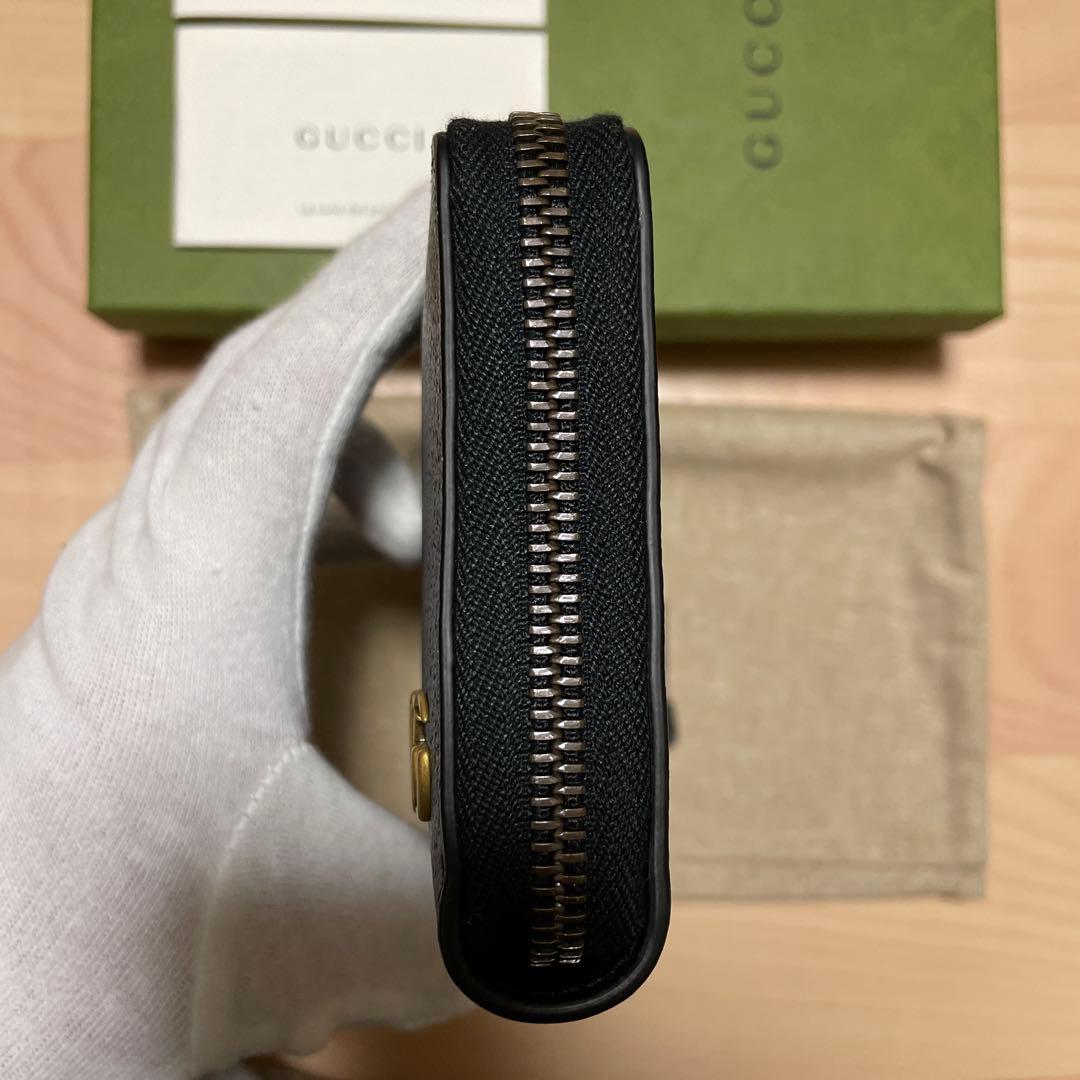 GUCCI 黒 レザー 長財布 GGロゴ