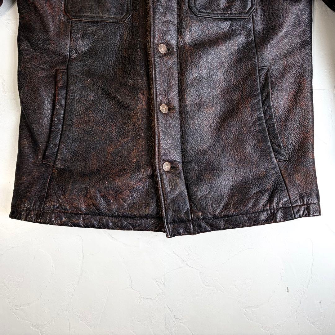 【old gap】Cow leather car coat 90's