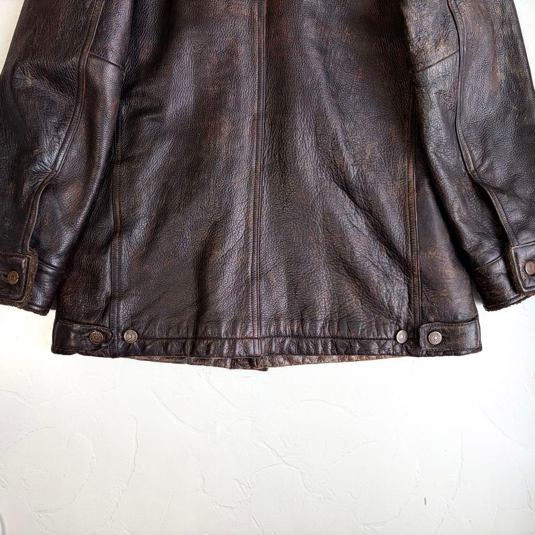 【old gap】Cow leather car coat 90's