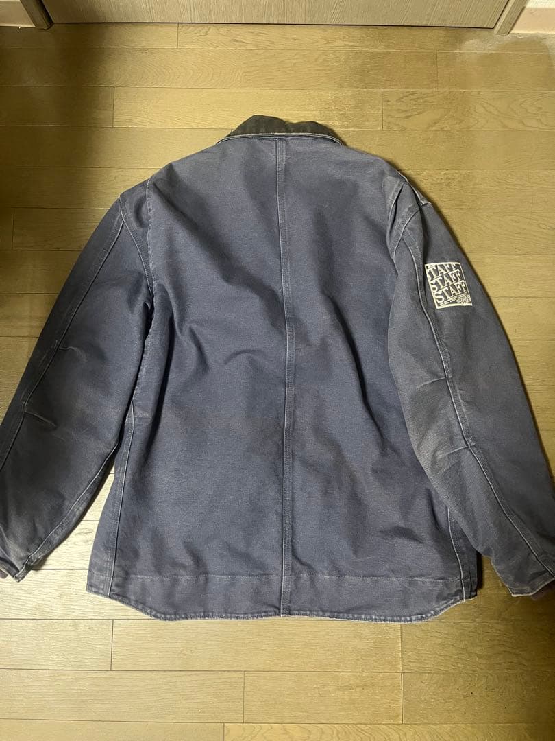 90s CarharttボアライナーワークジャケットL 企業ワッペン メキシコ製