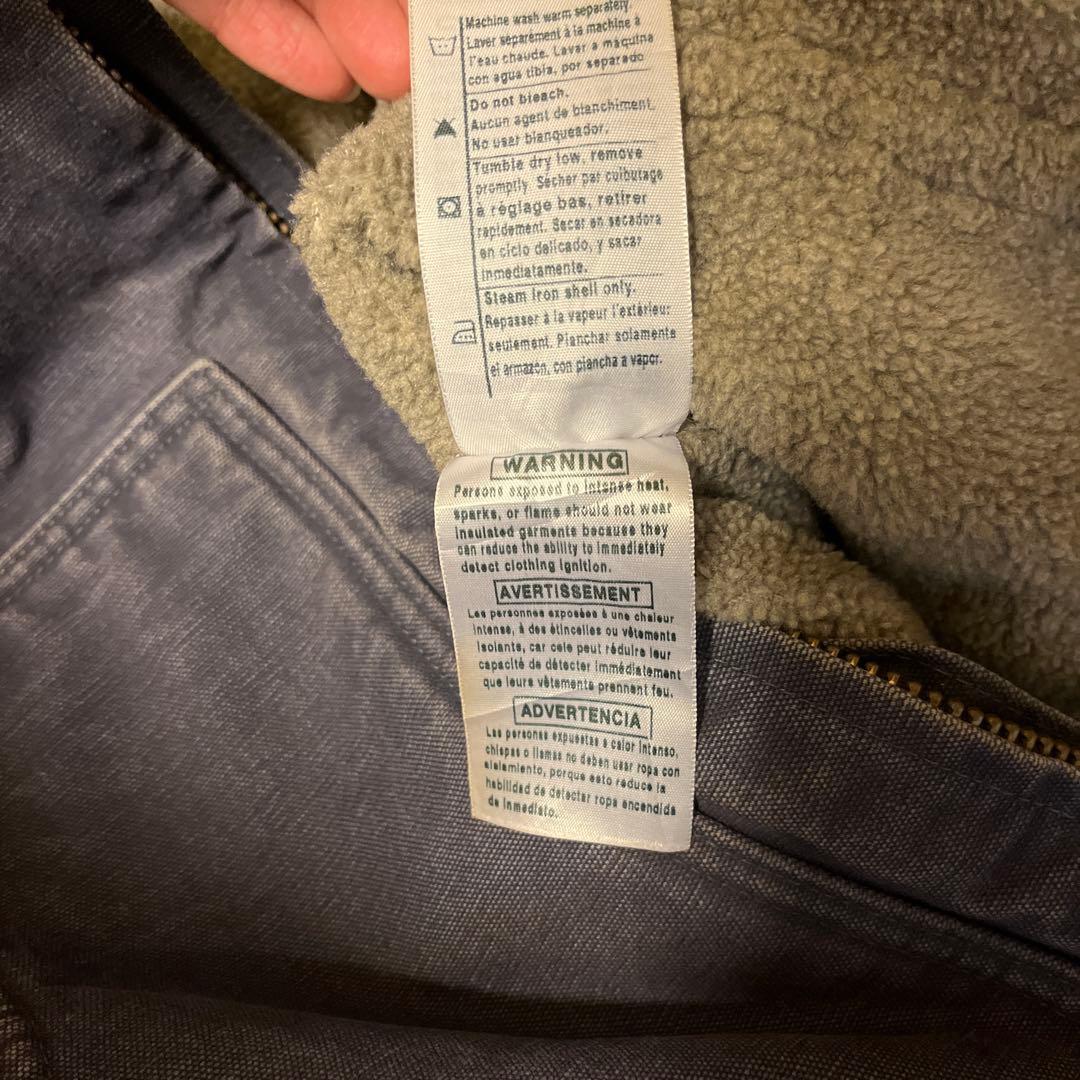 90s CarharttボアライナーワークジャケットL 企業ワッペン メキシコ製