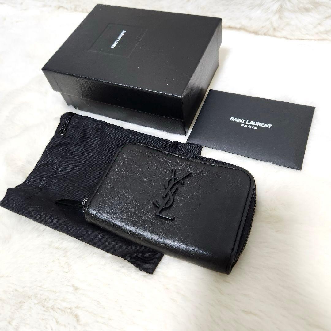 ✨極美品　付属品完備✨　サンローラン　小銭入れ　ケース　クロコ　カサンドラ