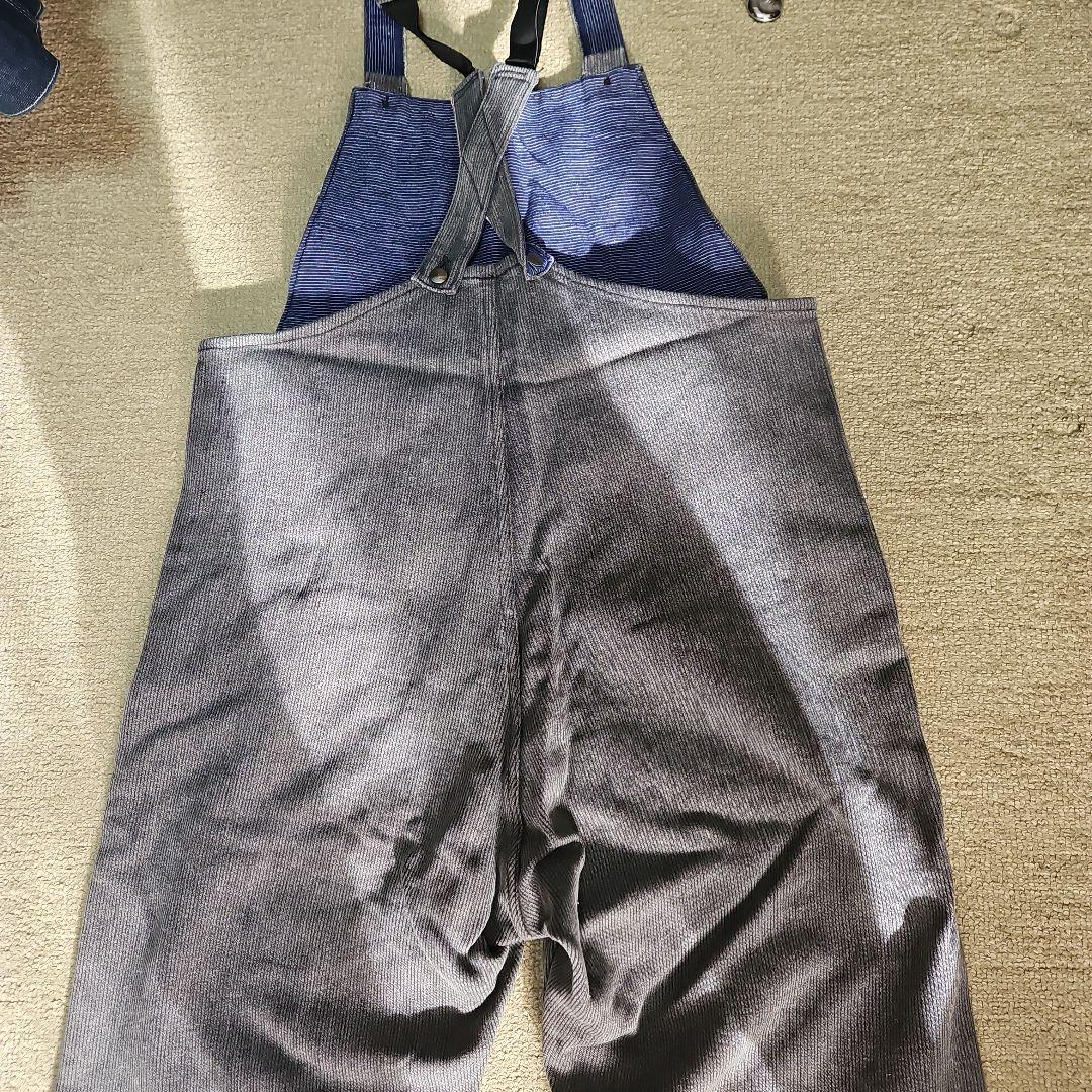 フレンチ vintage 希少 ピケ オーバーオール グレー