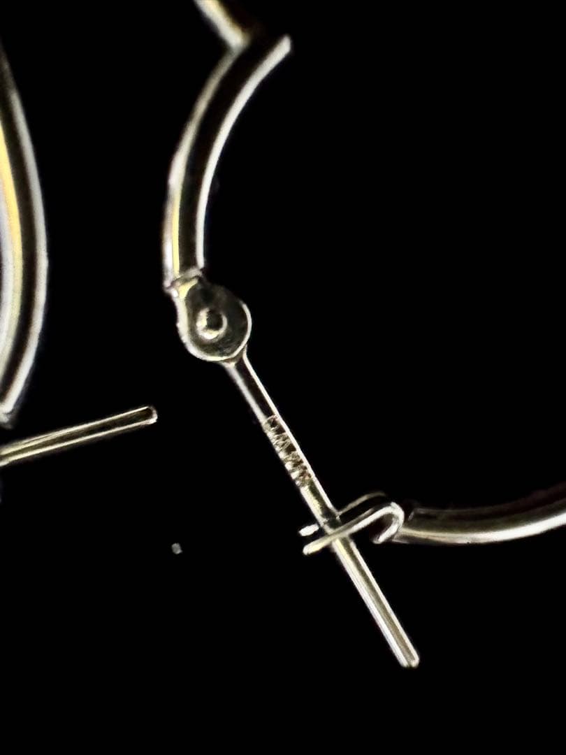 k14 14金 ホワイトゴールドピアス レディース WG ハート型フープピアス