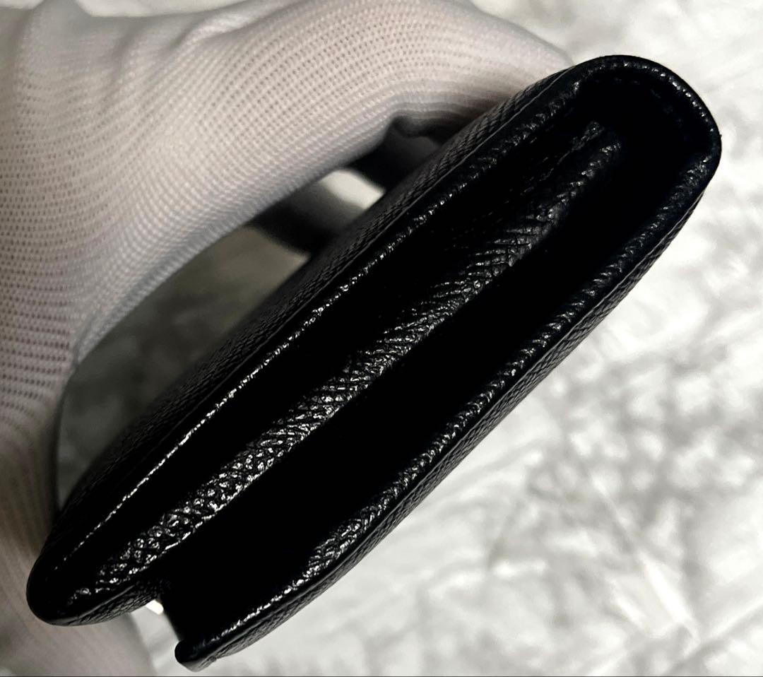 BVLGARI ロゴクリップ　長財布　ブラック　美品　クレインレザー