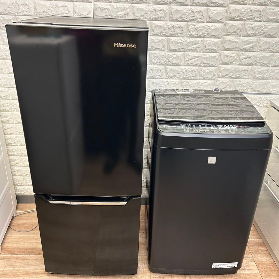 人気のブラック　一人暮らし　冷蔵庫　洗濯機分解洗浄済み✨✨大阪