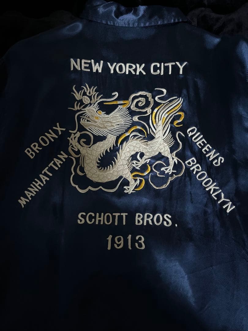 Schott スカジャン M サイズ　ネイビー