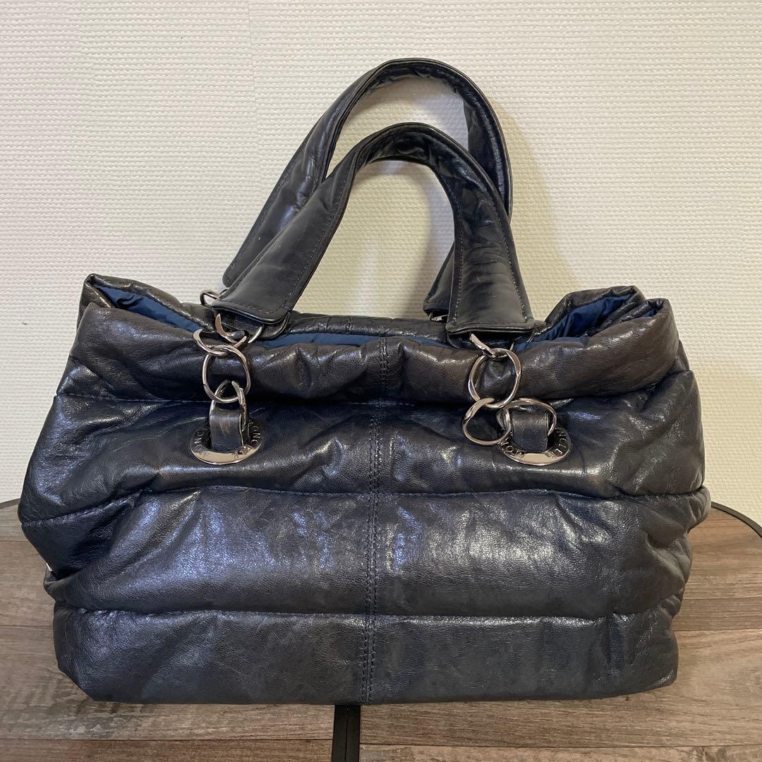 MONCLER レザーダウントートバッグ
