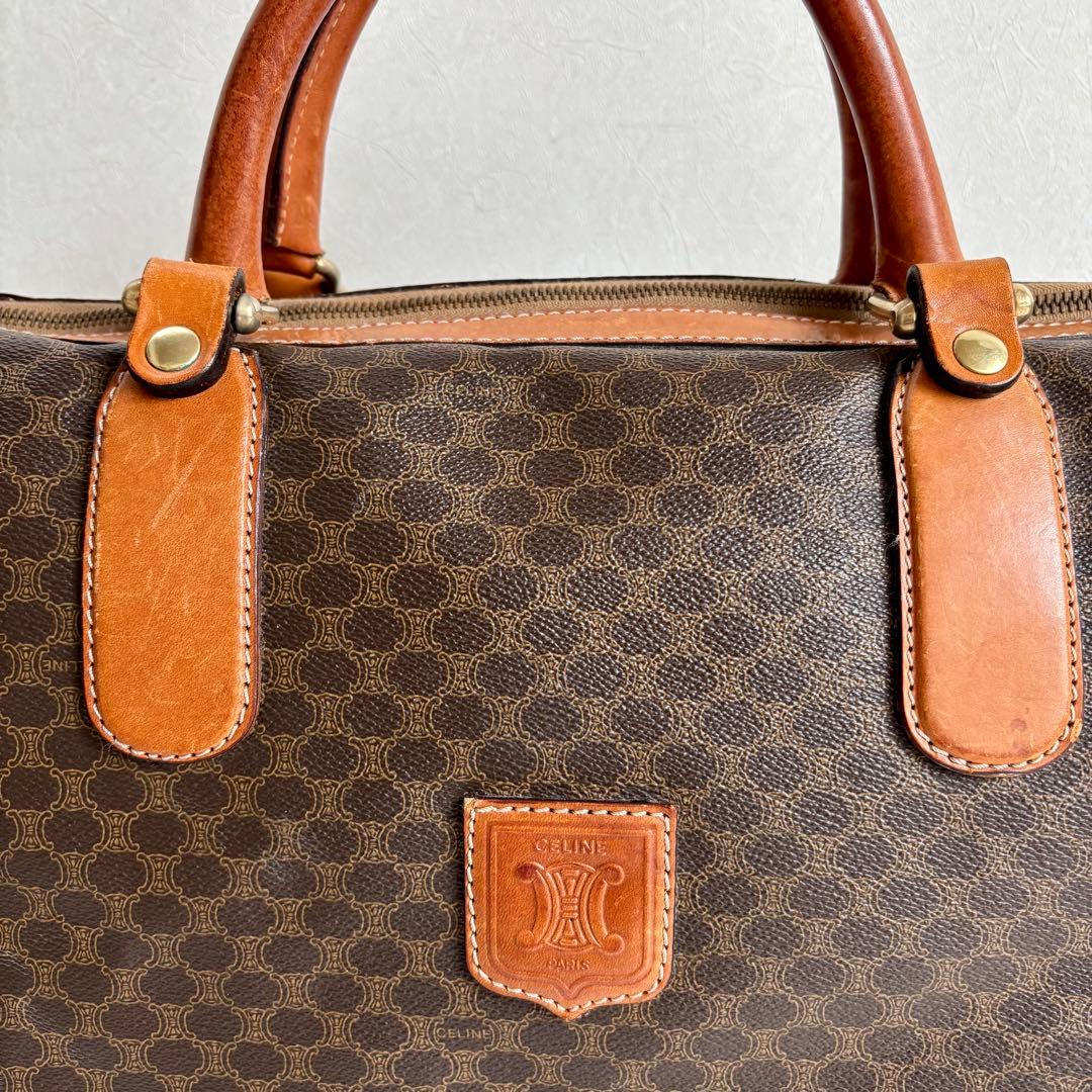 【セリーヌ】CELINE ボストンバッグ マカダム柄 旅行かばん オールド