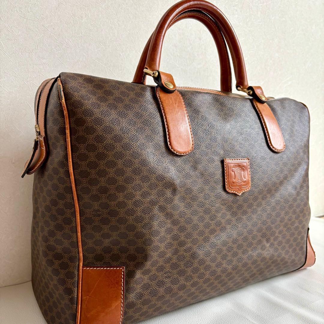 【セリーヌ】CELINE ボストンバッグ マカダム柄 旅行かばん オールド