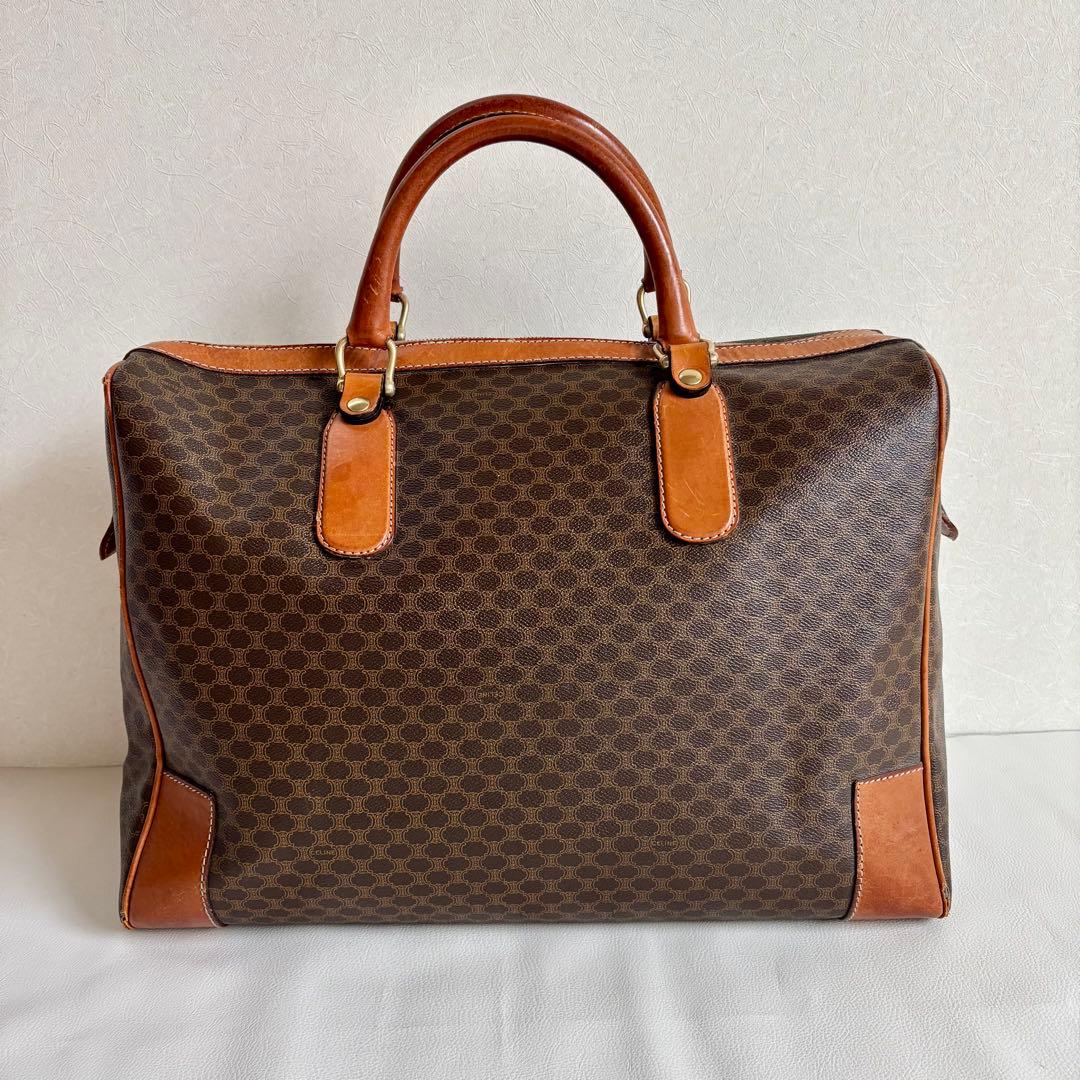 【セリーヌ】CELINE ボストンバッグ マカダム柄 旅行かばん オールド