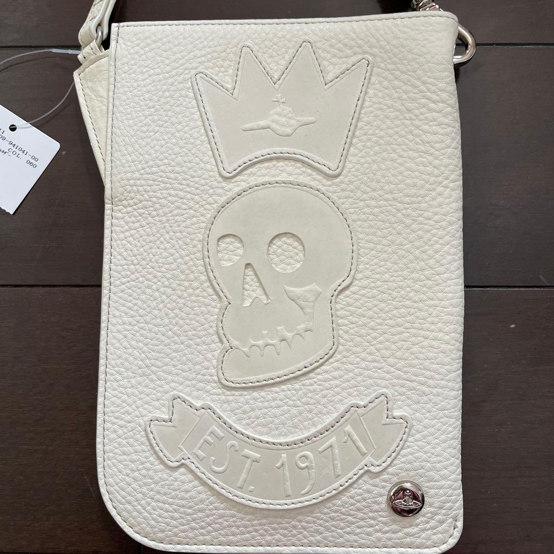 緊急SALE‼️ ヴィヴィアンウェストウッド　スカルショルダーポーチ　新品　白　革