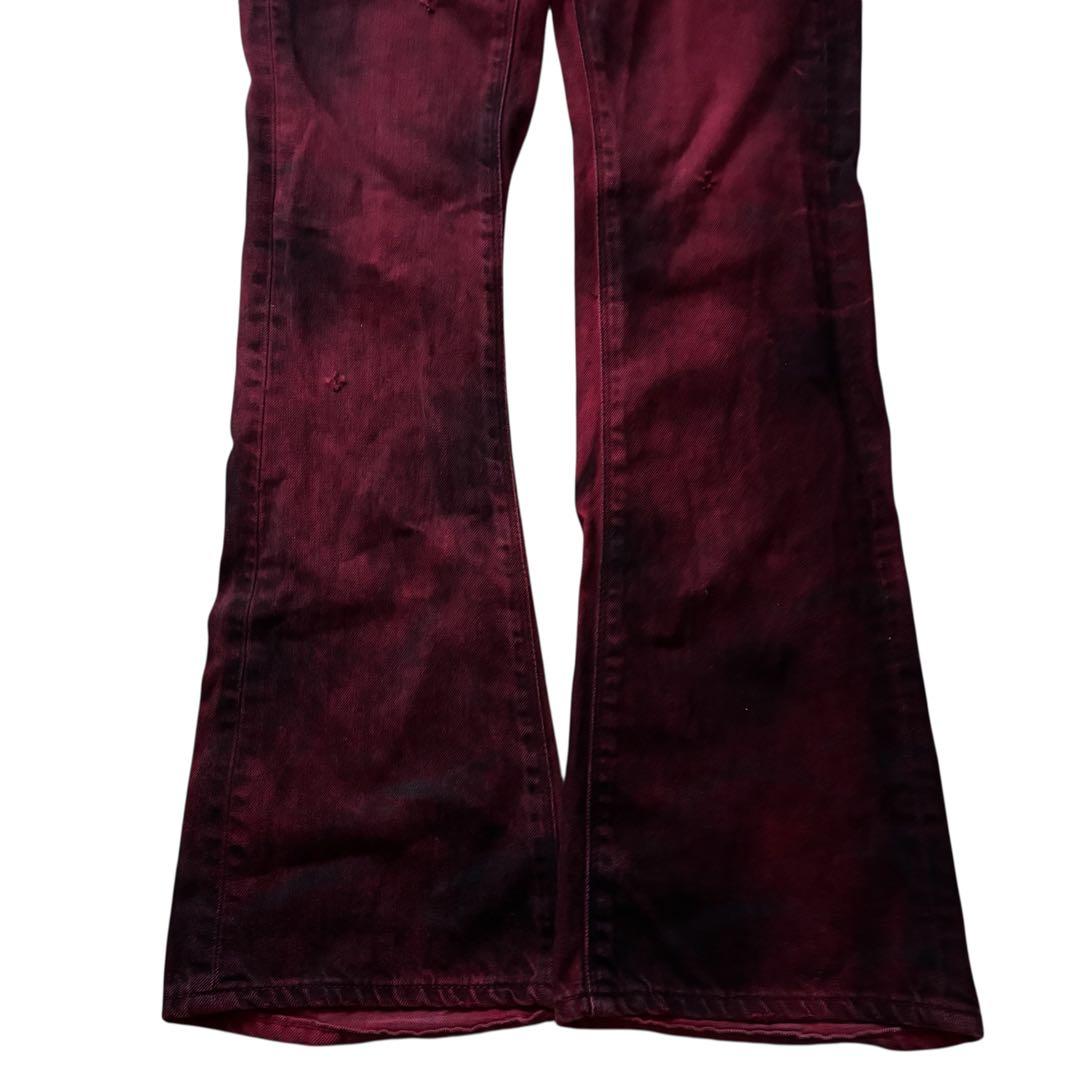パンツ FUGA grunge design flare denim Red y2k