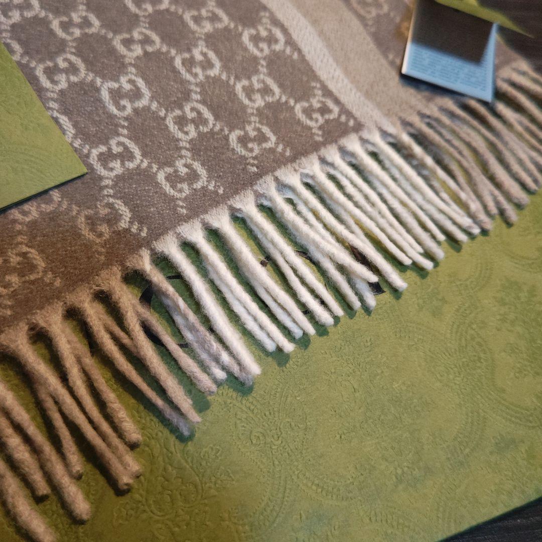 ❤美品箱付き❤GUCCI マフラー ショール スカーフ❤最高級カシミア❤ベージュ