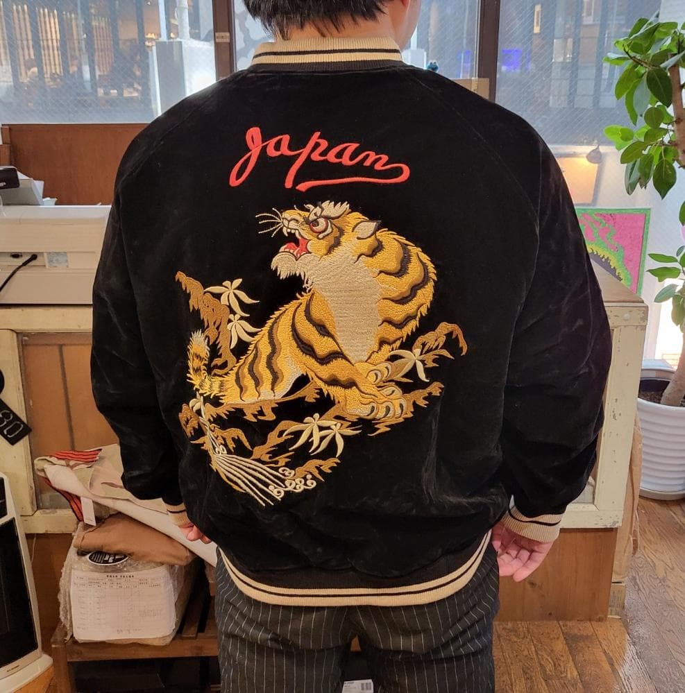 50'sライク刺繍ベロアリバーシブルスカジャン●サイズXXL●（商品番号4964