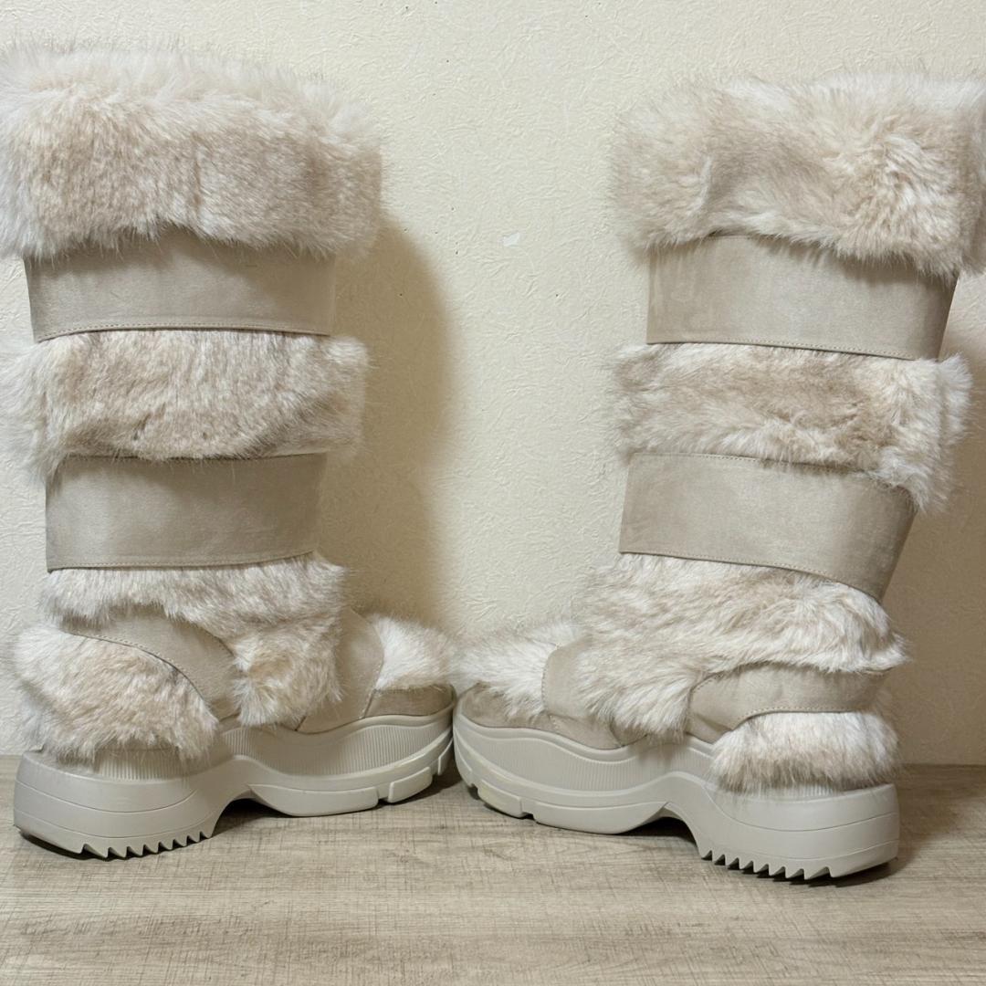 完売品 YELLO MOJU LONG BOOTS ベージュ Lサイズ