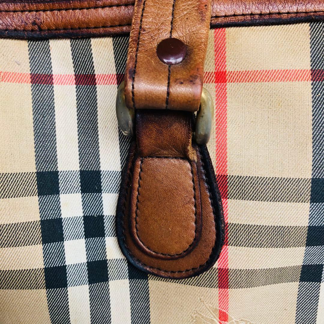 バーバリー ノバチェック柄 ミニボストンバッグ ハンドバッグ シャドーホース