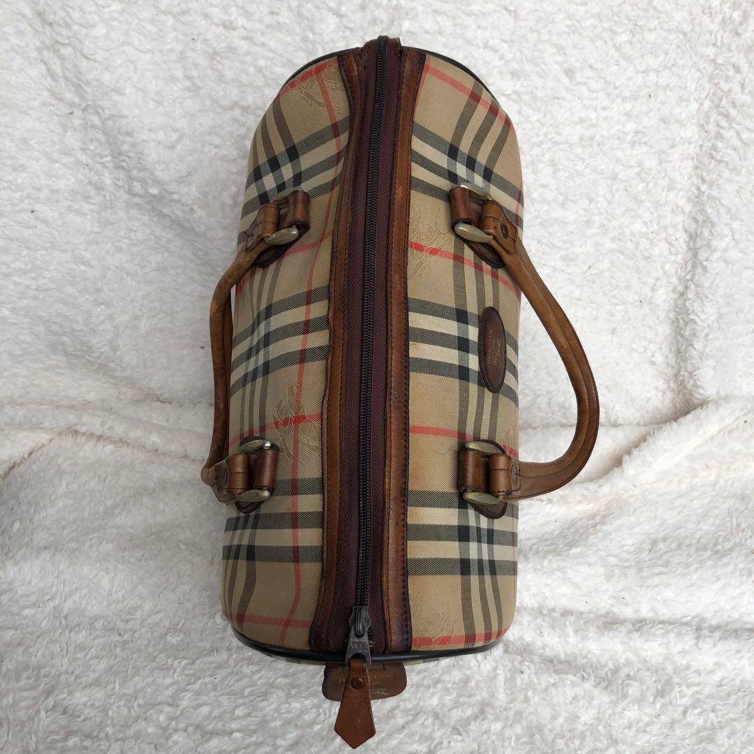 バーバリー ノバチェック柄 ミニボストンバッグ ハンドバッグ シャドーホース