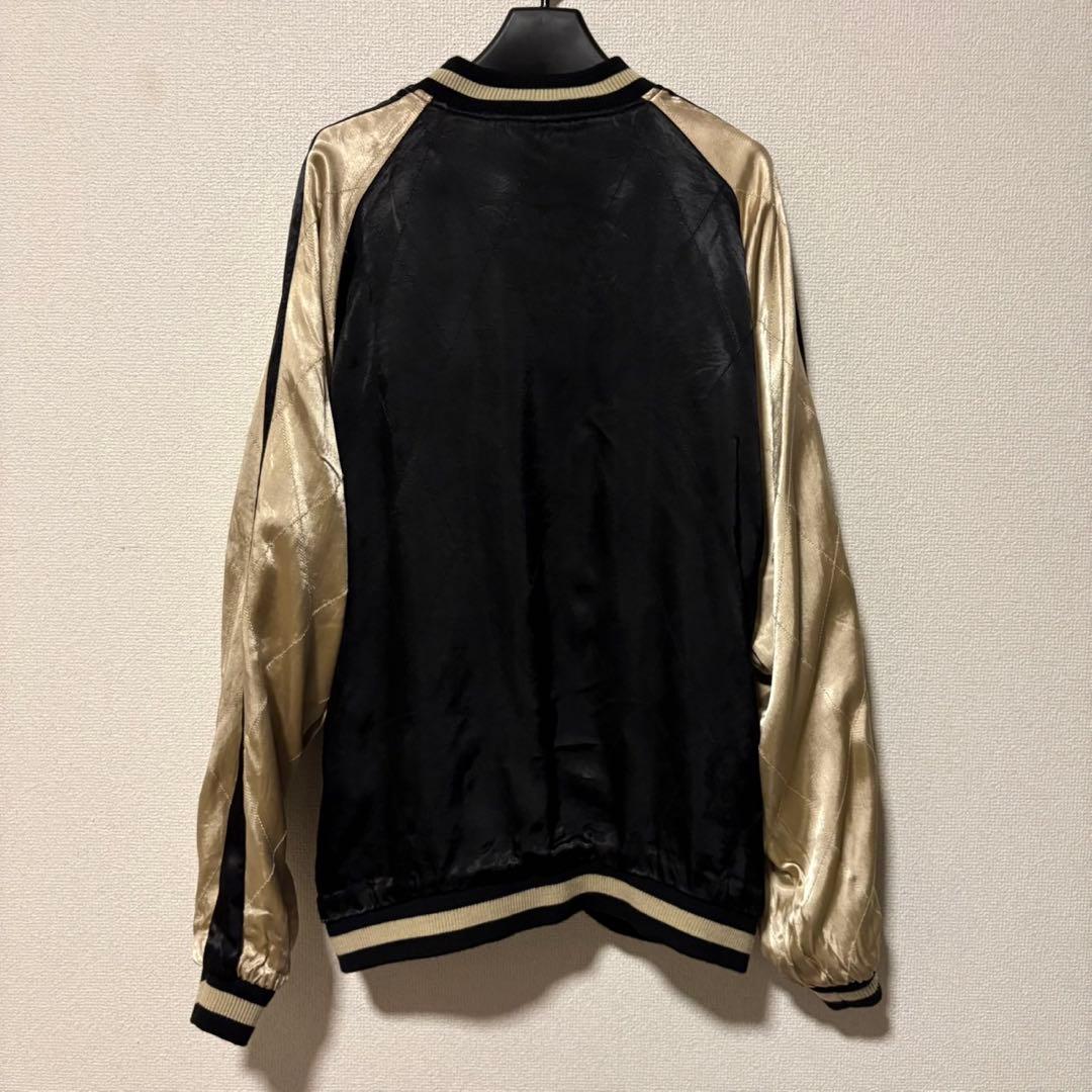 【花旅楽団】虎刺繍 ゴールド スカジャン リバーシブル