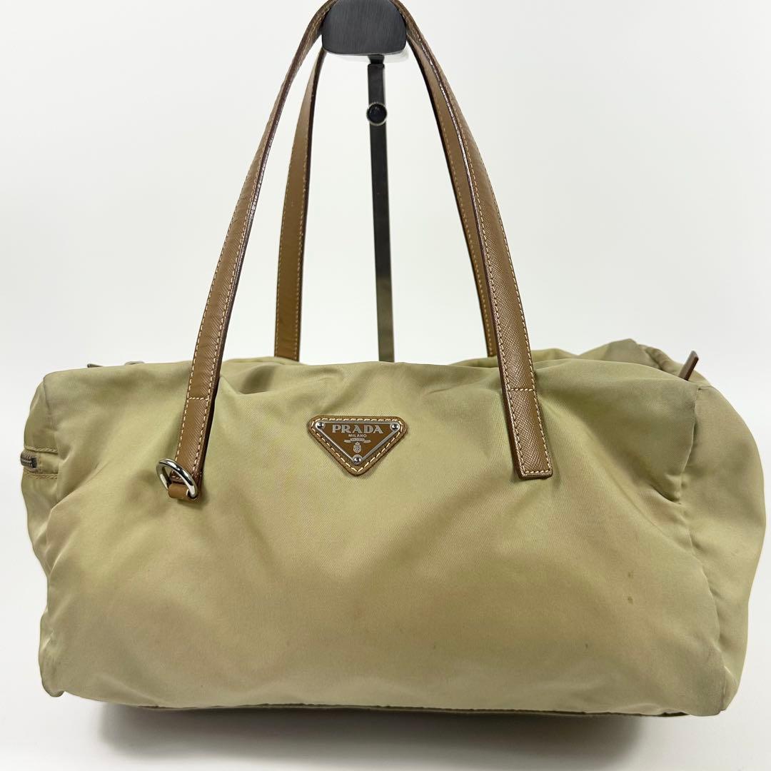 PRADA ナイロン ボストンバッグ ベージュ archive