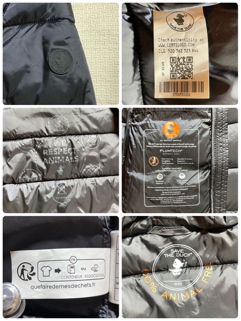 Mimi⭐︎ ✨SAVE THE DUCK ブラックロゴ　ロングダウンコート