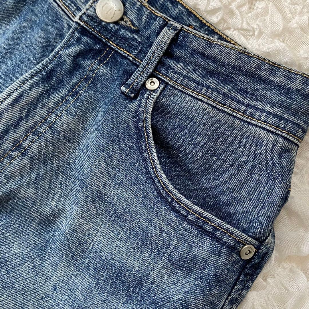 YANUK Lea ボーイズストレート 26インチ カットオフ ストレッチ