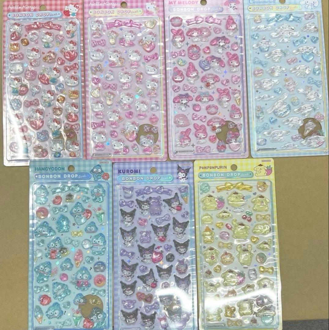 【国内正規品】新品未開封 サンリオ ボンボンドロップシール 7枚セット
