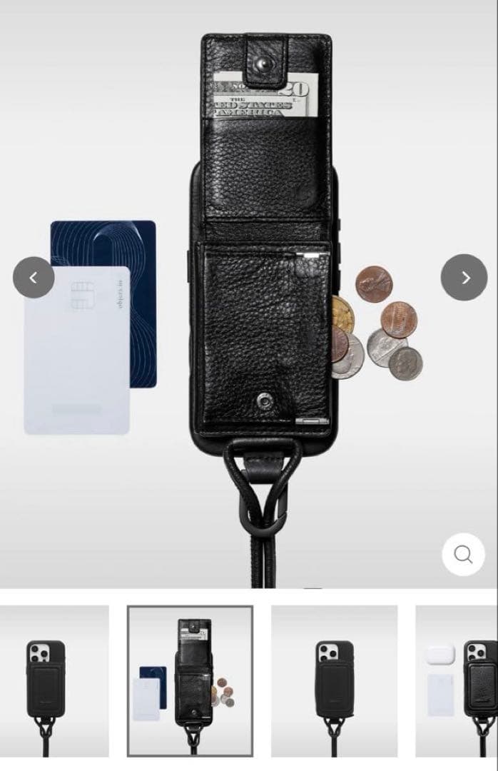 objects.io iPhone16ケース カラビナ付き新品+ウォレット