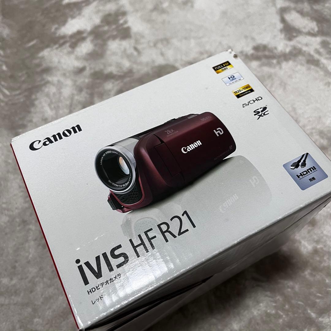 美品　Canon デジタルビデオカメラ iVIS HF R21 ワインレッド