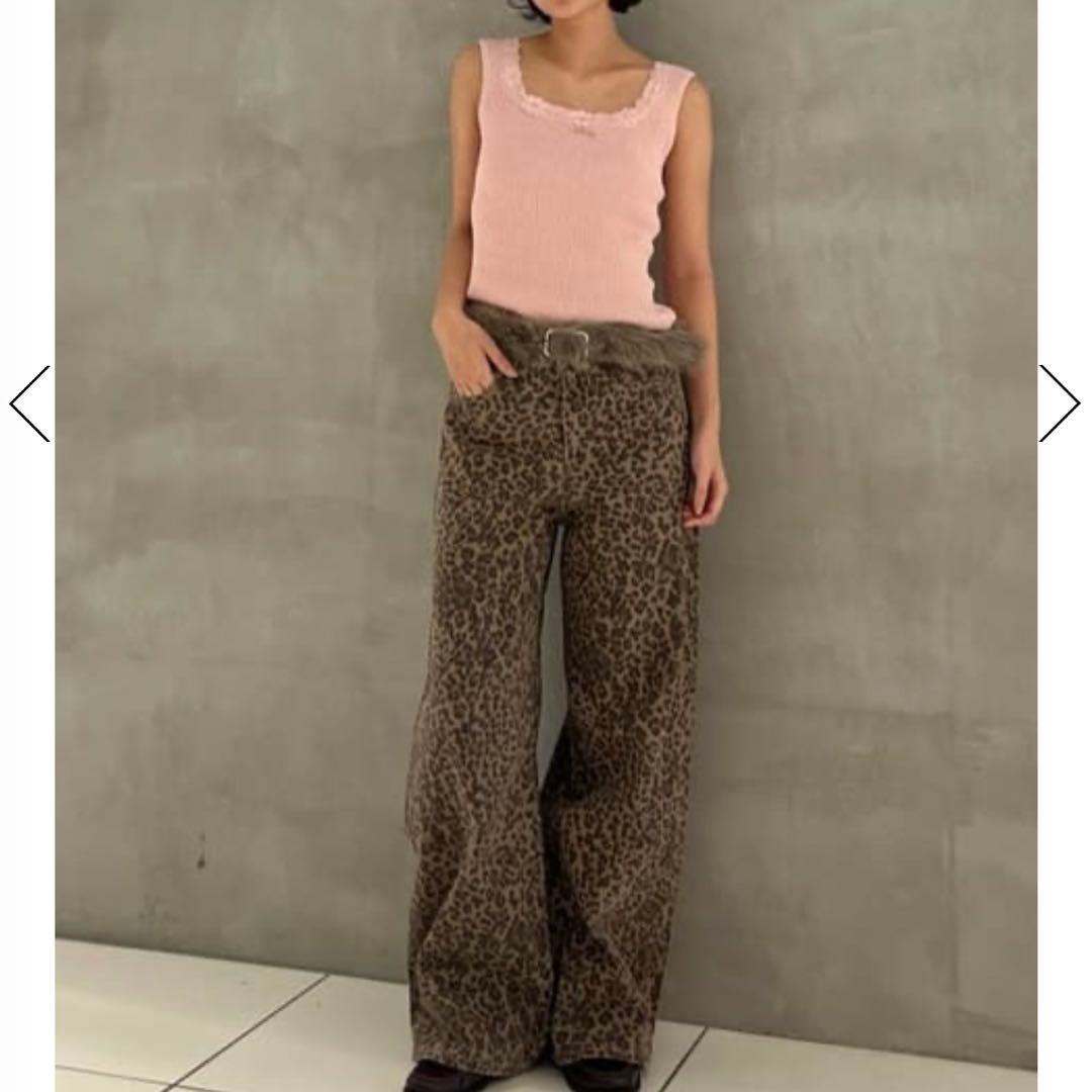 新品タグ付【SLY】 LEOPARD WIDE LEG PT-D レオパード