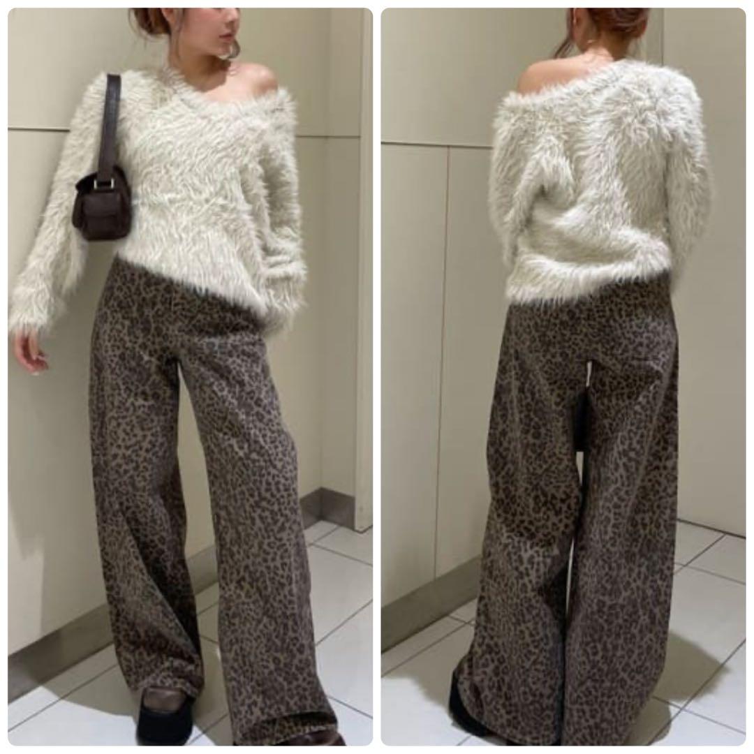 新品タグ付【SLY】 LEOPARD WIDE LEG PT-D レオパード