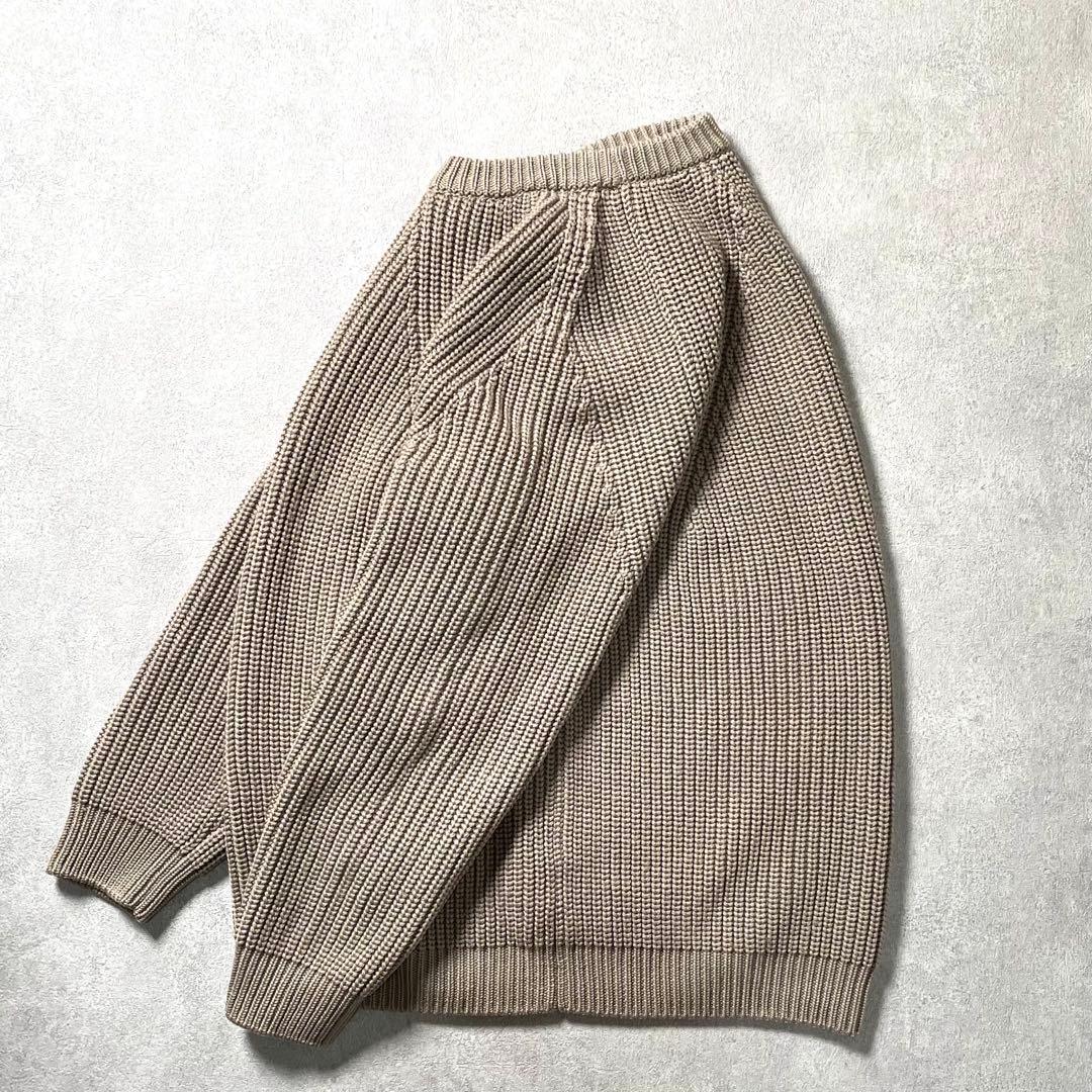 トップス BATONER WOOL SIGNATURE CREW BEIGE SIZE2