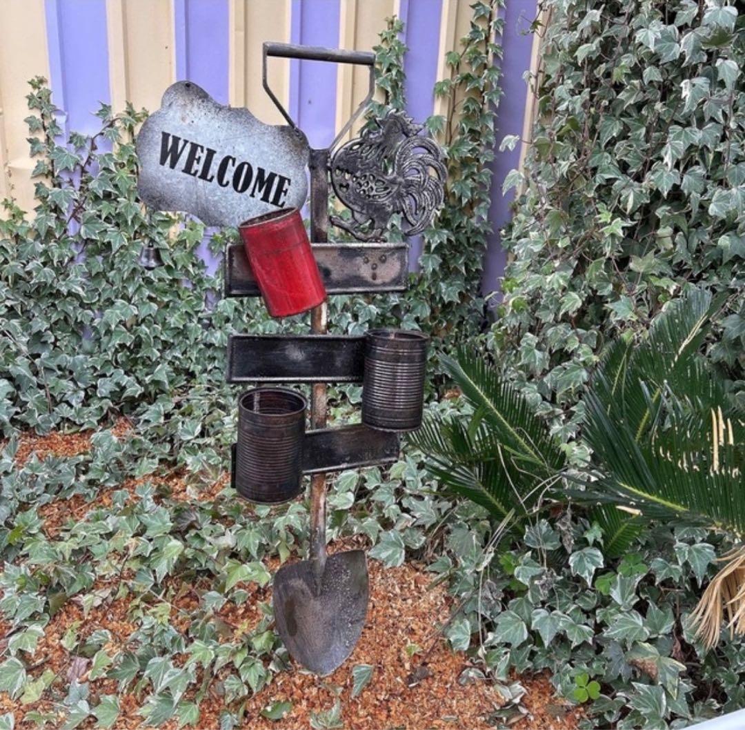 手作りのガーデンピック（スコップ型） ガーデンオーナメント ウェルカムボード