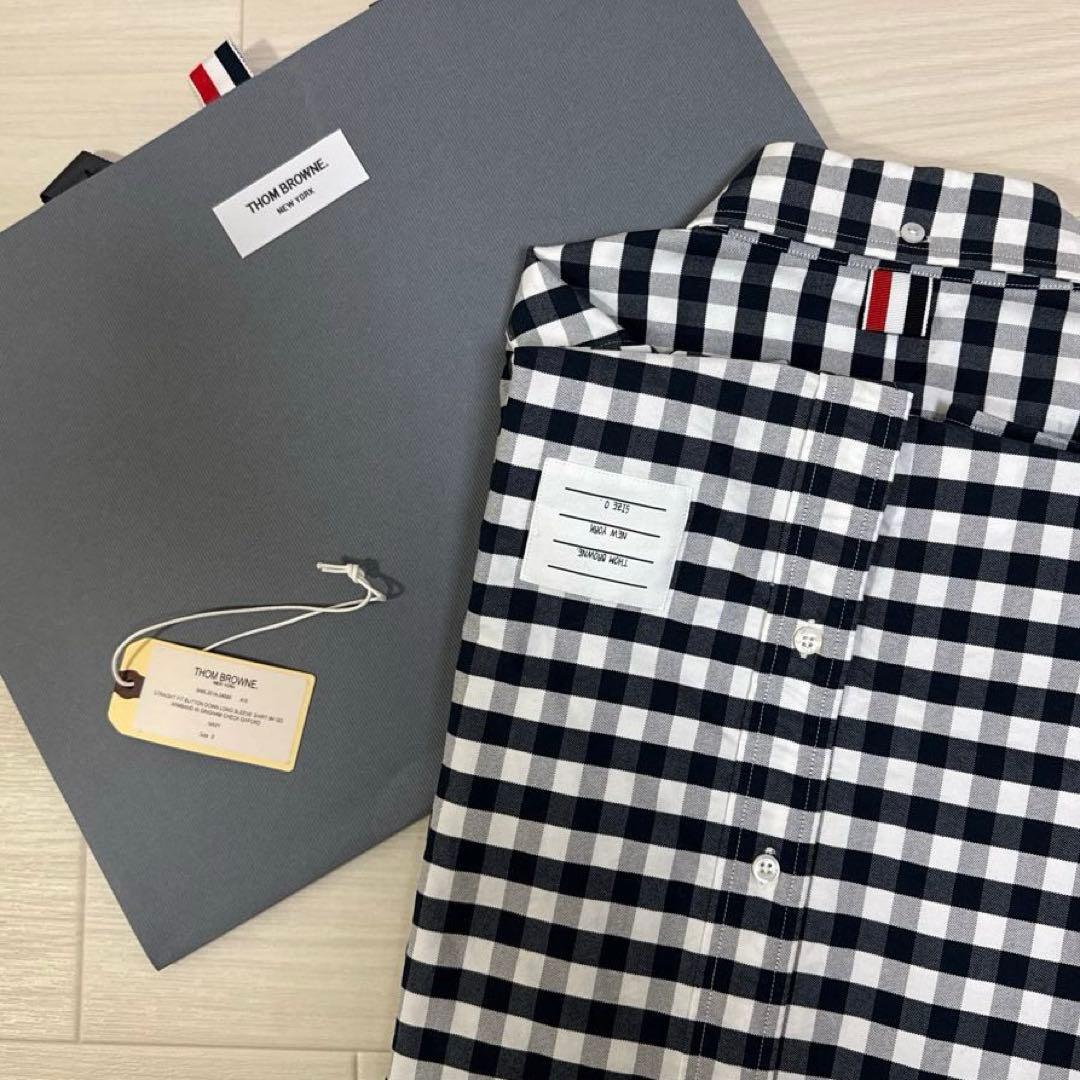 THOM BROWNE トムブラウンギンガムチェック柄 長袖シャツ サイズ0