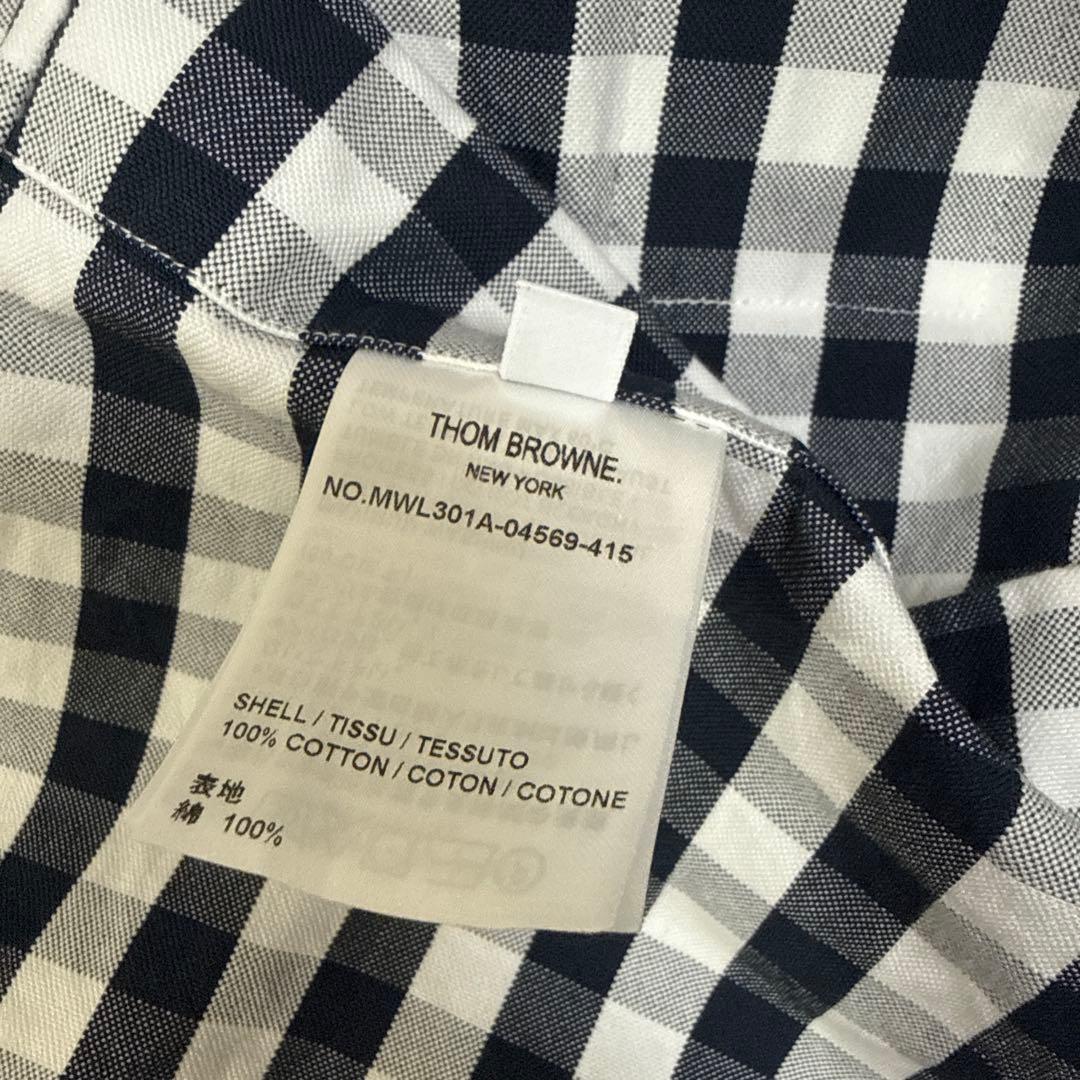 THOM BROWNE トムブラウンギンガムチェック柄 長袖シャツ サイズ0