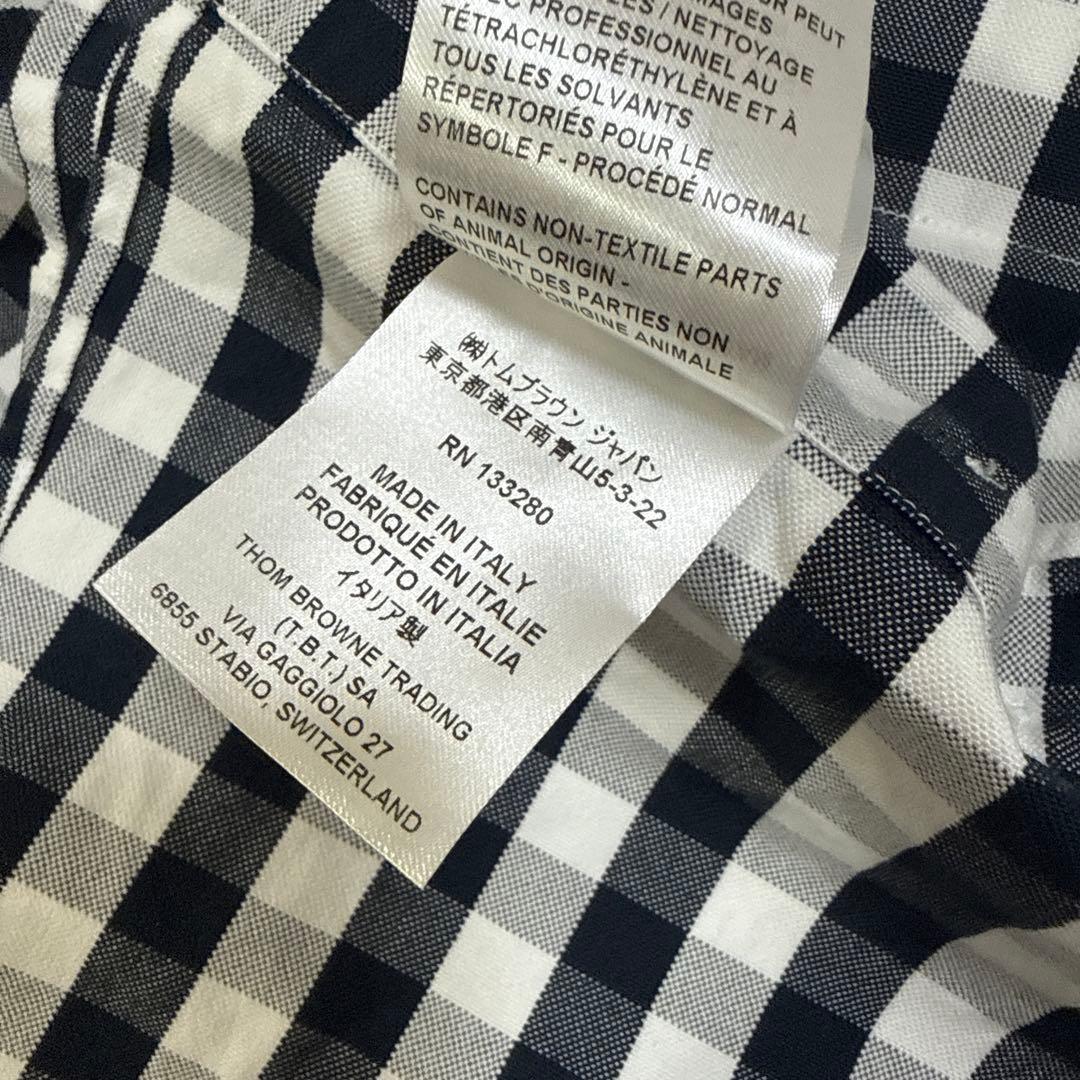 THOM BROWNE トムブラウンギンガムチェック柄 長袖シャツ サイズ0