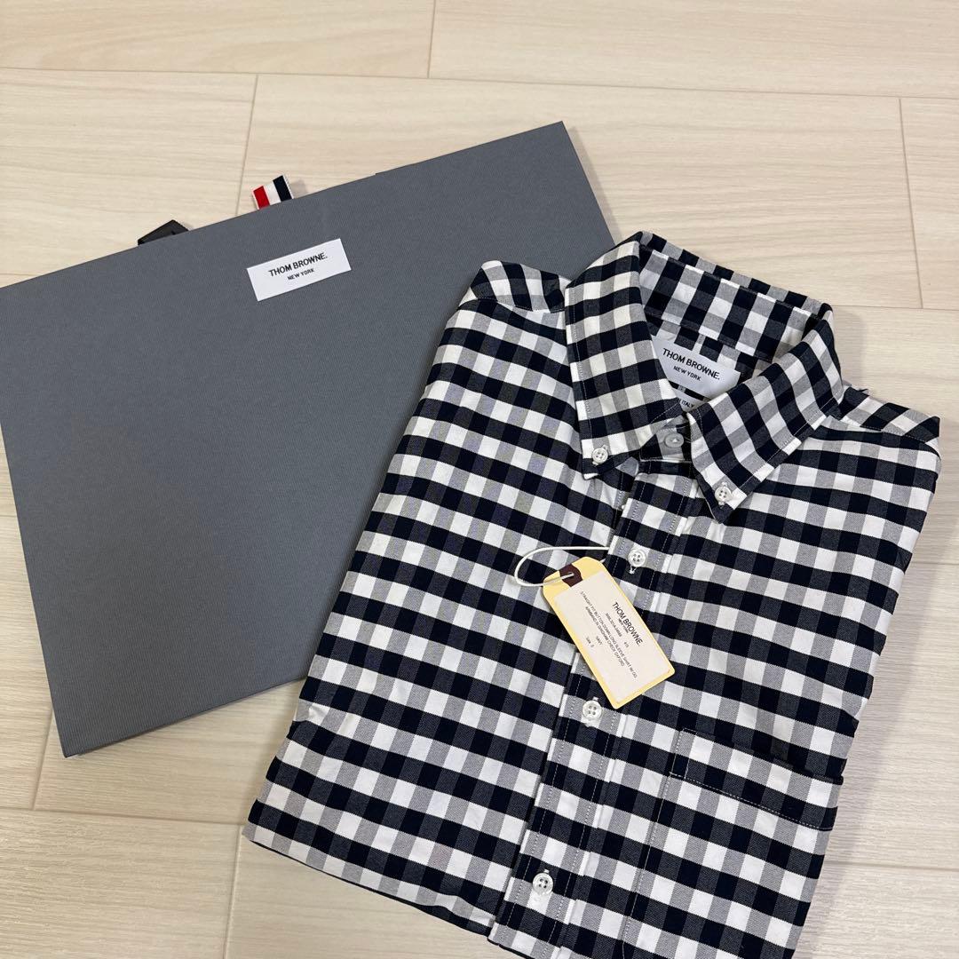 THOM BROWNE トムブラウンギンガムチェック柄 長袖シャツ サイズ0