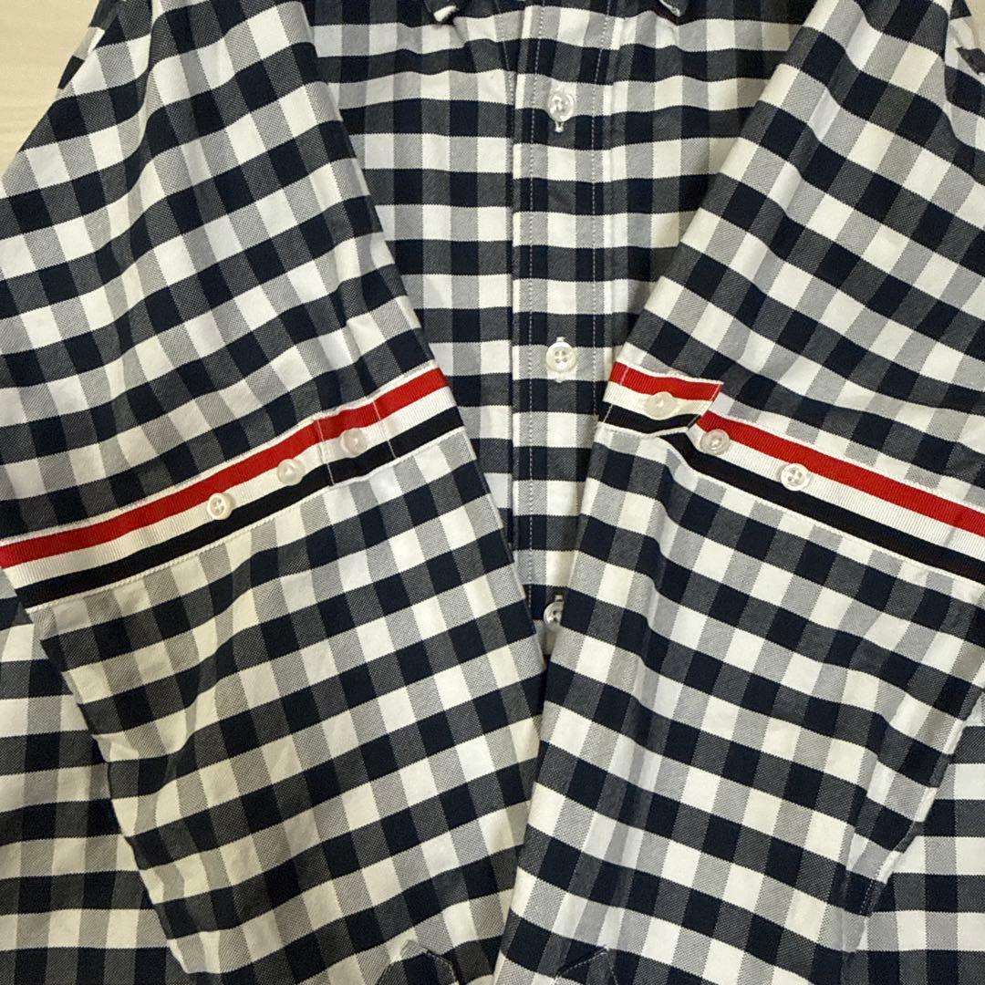 THOM BROWNE トムブラウンギンガムチェック柄 長袖シャツ サイズ0