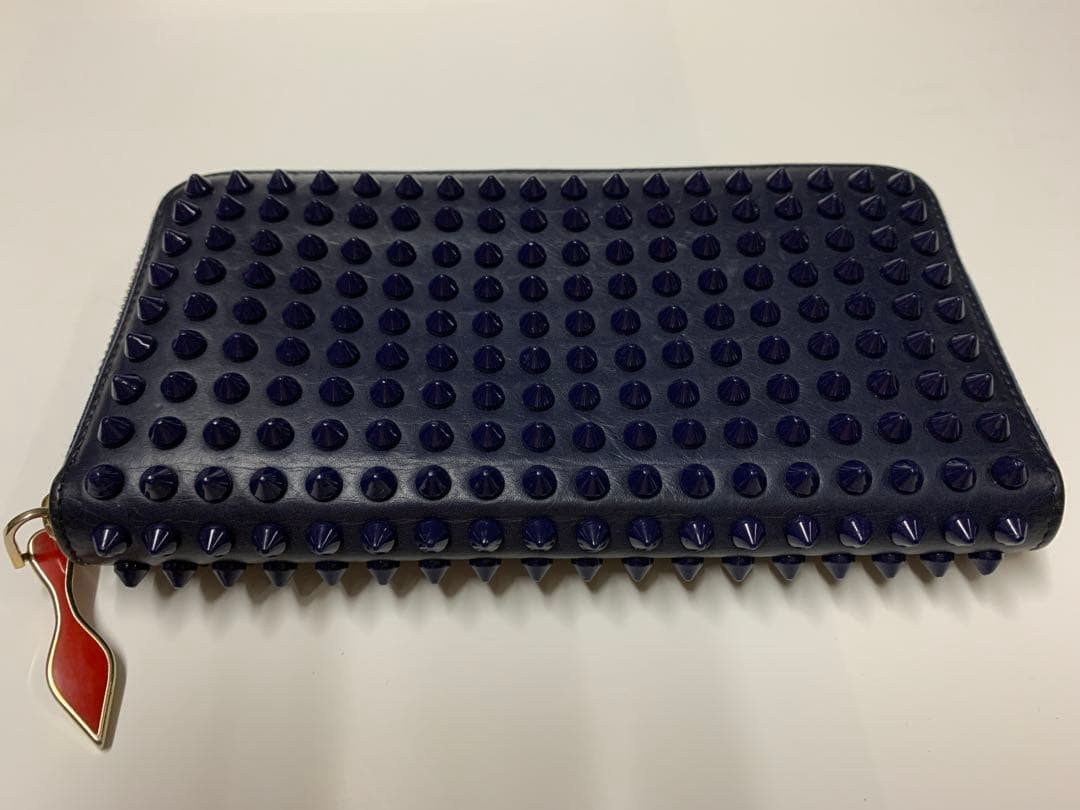 クリスチャンルブダン　 長財布　スタッズ　スパイク ネイビー　紺