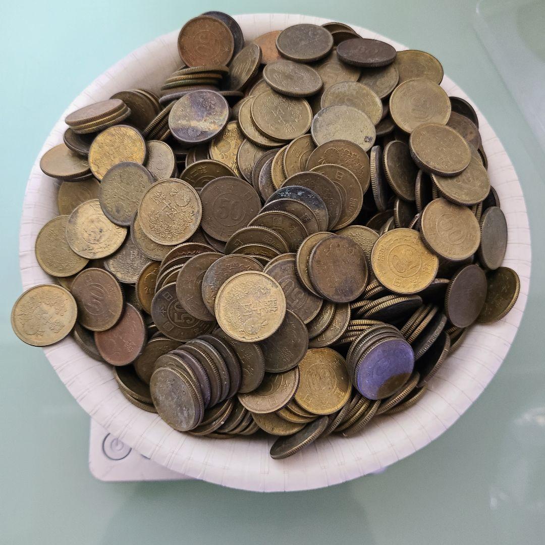 ハ*ー様 古銭　五十銭黄銅貨まとめ　6002グラム