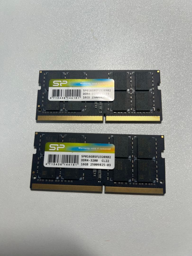 ノートPC用メモリ DDR4-3200 16GB×2枚 計32GB（SP）