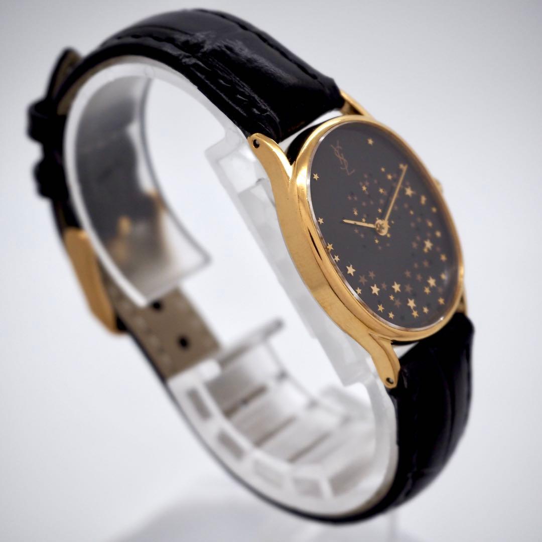 79 稼働【希少】イヴサンローラン　時計　レディース　星　オーバル　ゴールド