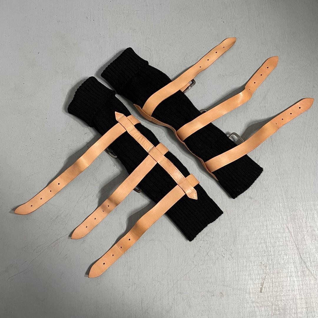 美品◆希少◆LIMI feuリミフゥ◆レザーレッグウォーマー◆サイズフリー