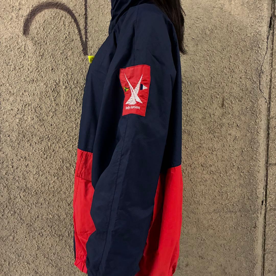 希少⭐︎ヘリーハンセン セーリングジャケット センターロゴ刺繍 フード付き XL