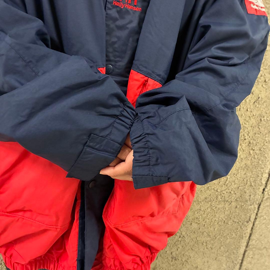 希少⭐︎ヘリーハンセン セーリングジャケット センターロゴ刺繍 フード付き XL