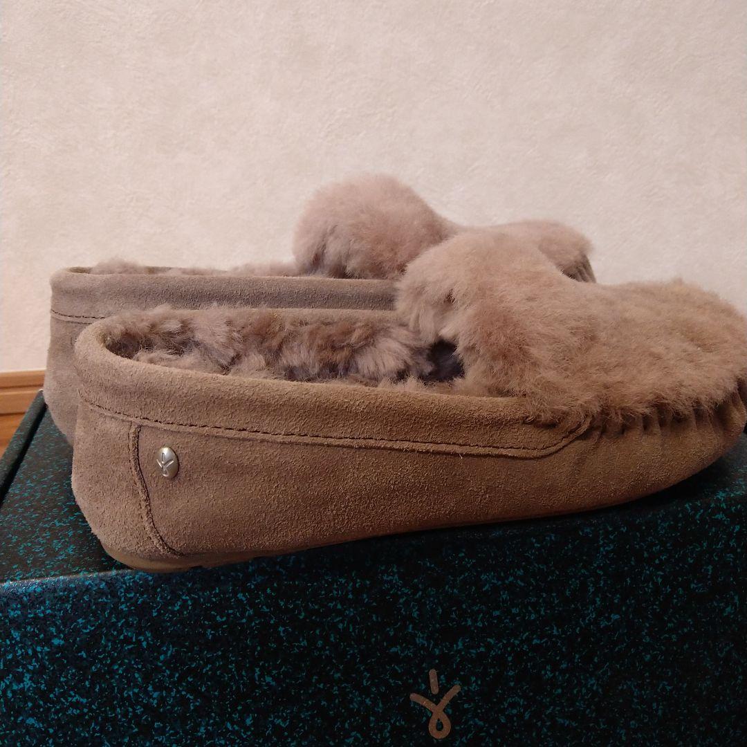 エミュ　ブラウンモカシン スエードとファー素材