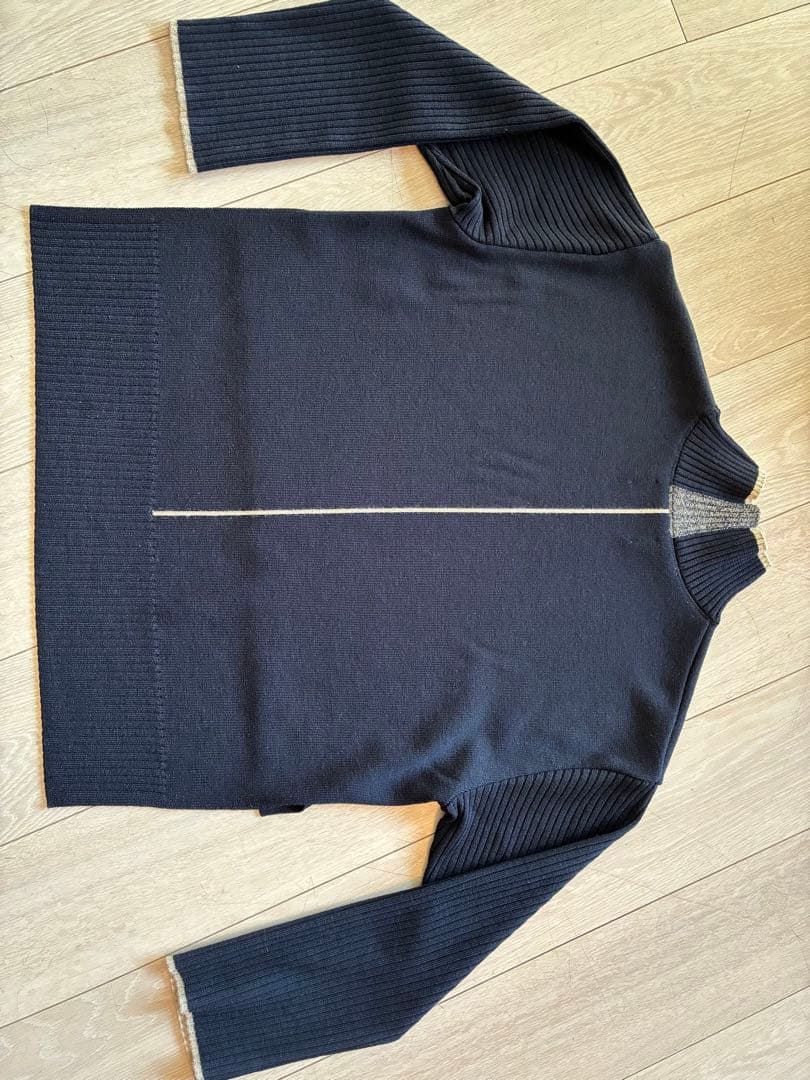 [ネイビー]Wool100-ウォッシャブルタートルネックニット