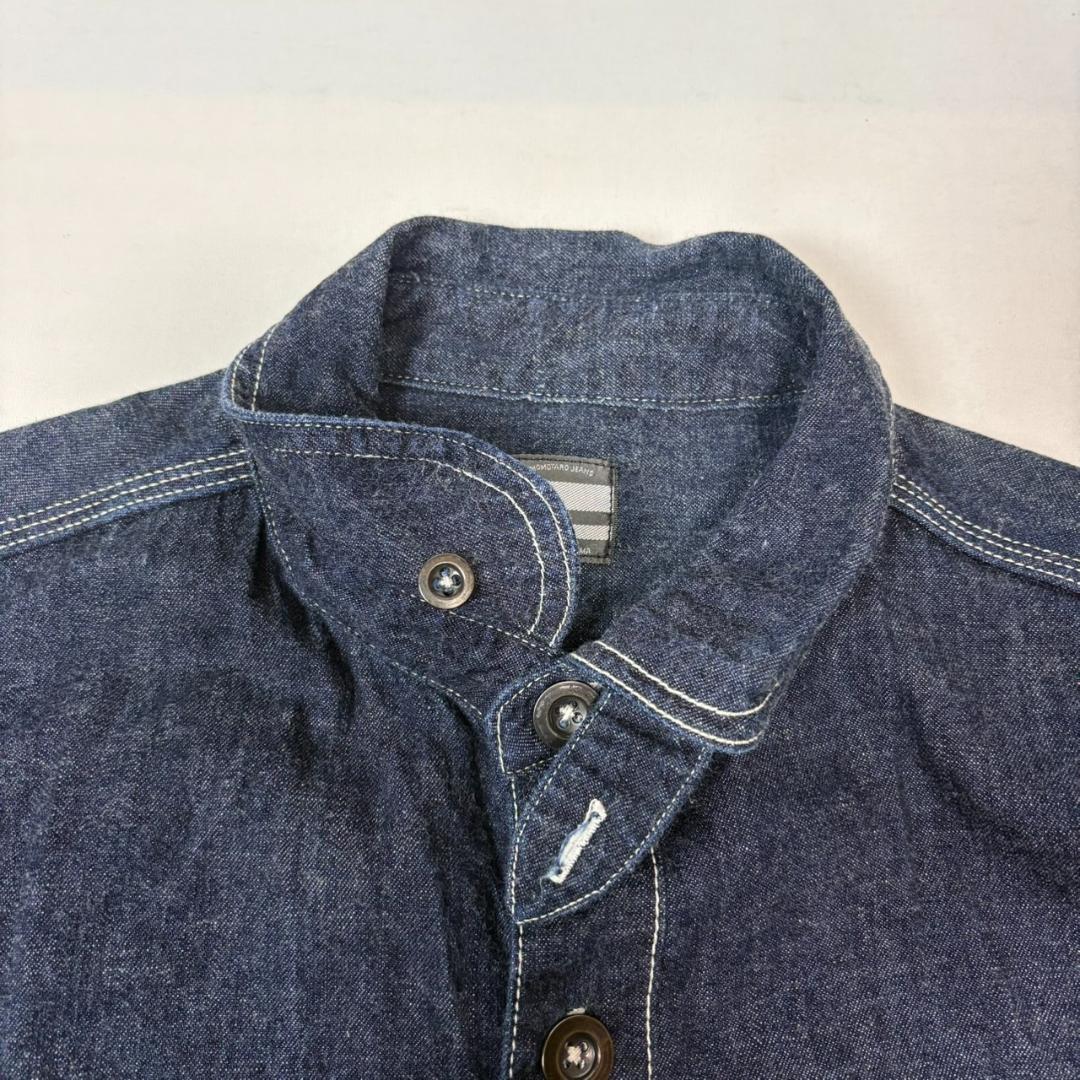 桃太郎ジーンズ SJ191 出陣 袖ライン ジェイルポケット デニムシャツ 42