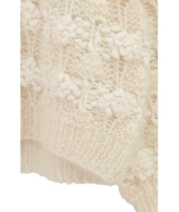 ★CLANE人気BUMPY OVER V NECK KNIT TOPS★白★新品